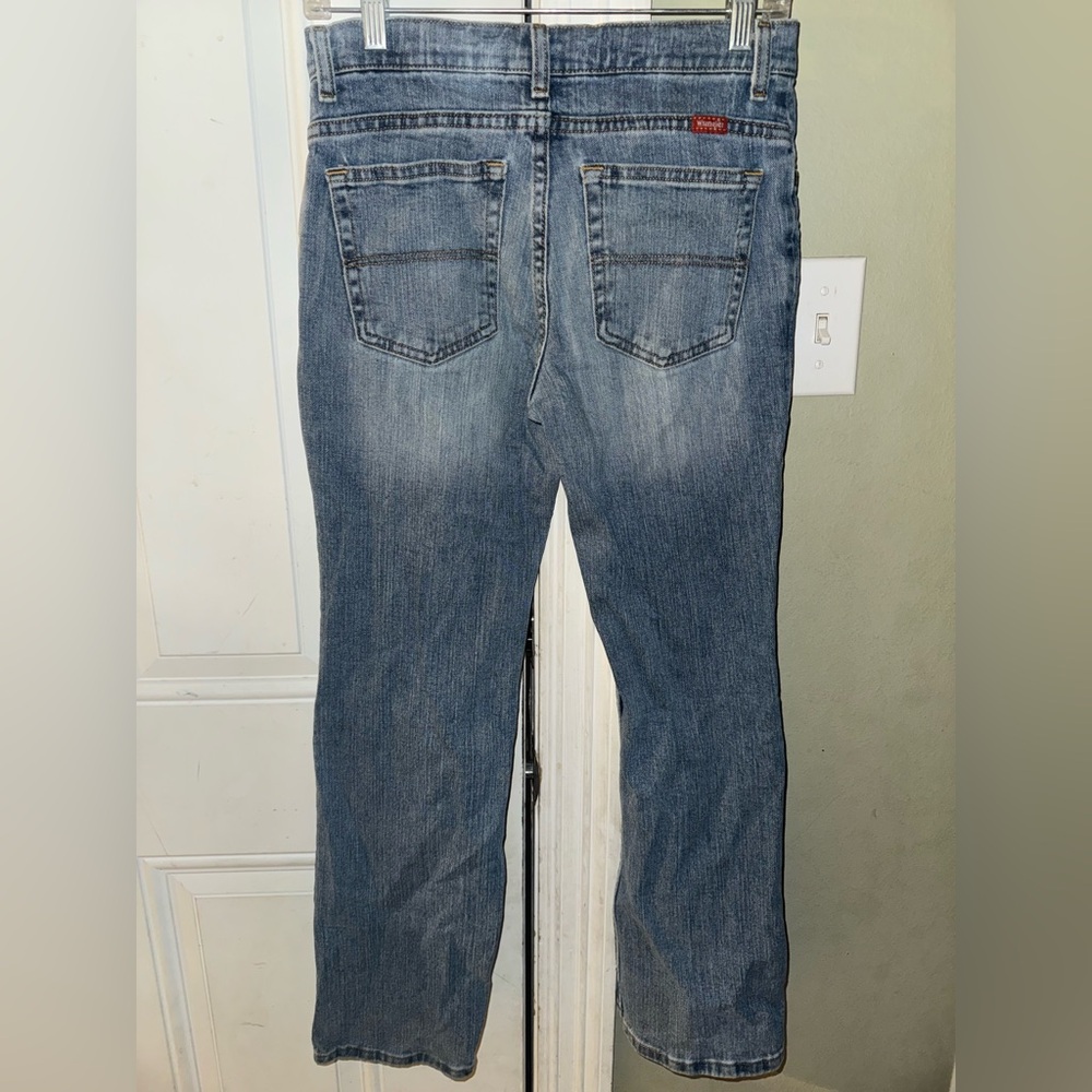 Wrangler Vintage Junior’s Size 14 Reg Bootcut Denim Jeans EUC
